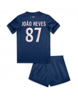 Paris Saint-Germain Joao Neves #87 Hjemmedraktsett Barn 2024-25 Korte ermer (+ bukser)